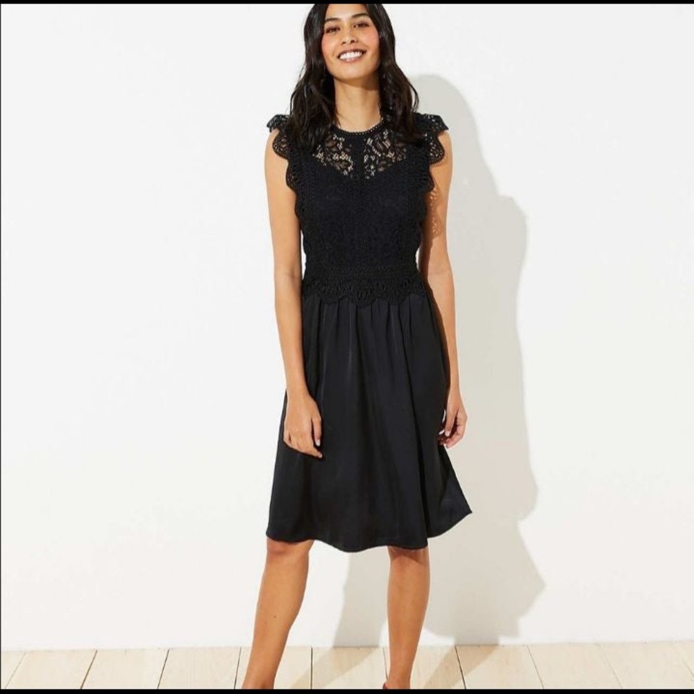 Loft Lace Cap Sleeve Dress